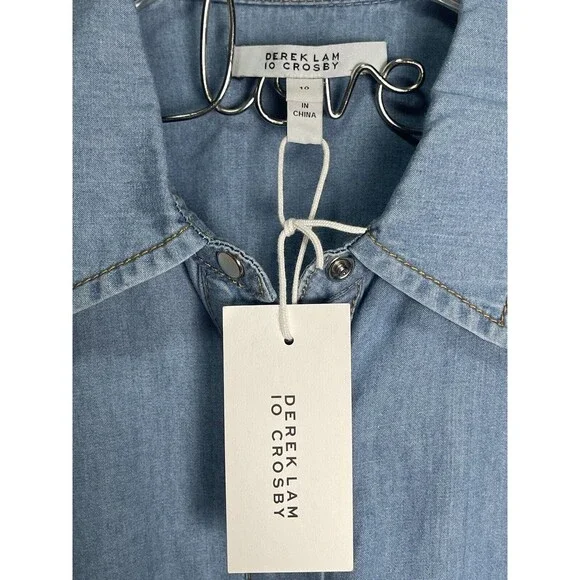 Derek Lam 10 Crosby Hadley Denim Shirtdress Sz 10 New
